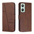 For Infinix Hot 20 5G Stitching Calf Texture Buckle Leather Phone Case(Brown) - 1