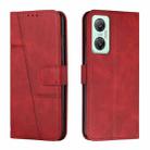 For Infinix Hot 20 5G Stitching Calf Texture Buckle Leather Phone Case(Red) - 1