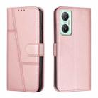 For Infinix Hot 20 5G Stitching Calf Texture Buckle Leather Phone Case(Rose Gold) - 1