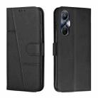 For Infinix Hot 20S Stitching Calf Texture Buckle Leather Phone Case(Black) - 1