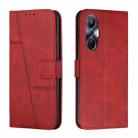 For Infinix Hot 20S Stitching Calf Texture Buckle Leather Phone Case(Red) - 1