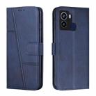 For Tecno Pop 6 Stitching Calf Texture Buckle Leather Phone Case(Blue) - 1