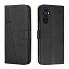 For Tecno Pova Neo 2 Stitching Calf Texture Buckle Leather Phone Case(Black) - 1