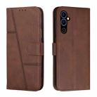 For Tecno Pova Neo 2 Stitching Calf Texture Buckle Leather Phone Case(Brown) - 1