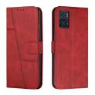 For Motorola Moto E22 / E22i Stitching Calf Texture Buckle Leather Phone Case(Red) - 1