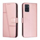 For Motorola Moto E22 / E22i Stitching Calf Texture Buckle Leather Phone Case(Rose Gold) - 1