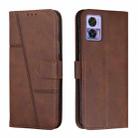 For Motorola Edge 30 Neo / Edge 30 Lite Stitching Calf Texture Buckle Leather Phone Case(Brown) - 1