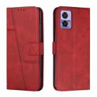 For Motorola Edge 30 Neo / Edge 30 Lite Stitching Calf Texture Buckle Leather Phone Case(Red) - 1