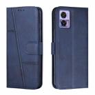 For Motorola Edge 30 Neo / Edge 30 Lite Stitching Calf Texture Buckle Leather Phone Case(Blue) - 1