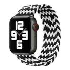 Nylon Single-turn Braided Watch Band For Apple Watch Ultra 49mm / Series 8&7 45mm / SE 2&6&SE&5&4 44mm / 3&2&1 42mm, Length:135mm(W Black White) - 1