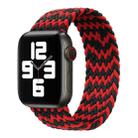 Nylon Single-turn Braided Watch Band For Apple Watch Ultra 49mm / Series 8&7 45mm / SE 2&6&SE&5&4 44mm / 3&2&1 42mm, Length:135mm(W Black Red) - 1