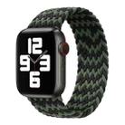 Nylon Single-turn Braided Watch Band For Apple Watch Ultra 49mm&Watch Ultra 2 49mm / Series 9&8&7 45mm / SE 3&SE 2&6&SE&5&4 44mm / 3&2&1 42mm, Length:135mm(W Black Green) - 1