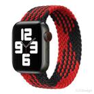 Nylon Single-turn Braided Watch Band For Apple Watch Ultra 49mm / Series 8&7 45mm / SE 2&6&SE&5&4 44mm / 3&2&1 42mm, Length:135mm(Z Black Red) - 1