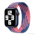 Nylon Single-turn Braided Watch Band For Apple Watch Ultra 49mm / Series 8&7 45mm / SE 2&6&SE&5&4 44mm / 3&2&1 42mm, Length:135mm(W Blue Pink) - 1