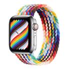 Nylon Single-turn Braided Watch Band For Apple Watch Ultra 49mm / Series 8&7 45mm / SE 2&6&SE&5&4 44mm / 3&2&1 42mm, Length:135mm(Rainbow) - 1