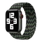 Nylon Single-turn Braided Watch Band For Apple Watch Ultra 49mm / Series 8&7 45mm / SE 2&6&SE&5&4 44mm / 3&2&1 42mm, Length:145mm(W Black Green) - 1