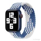 Nylon Single-turn Braided Watch Band For Apple Watch Ultra 49mm / Series 8&7 45mm / SE 2&6&SE&5&4 44mm / 3&2&1 42mm, Length:145mm(Z Blue White) - 1