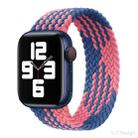 Nylon Single-turn Braided Watch Band For Apple Watch Ultra 49mm / Series 8&7 45mm / SE 2&6&SE&5&4 44mm / 3&2&1 42mm, Length:145mm(W Blue Pink) - 1