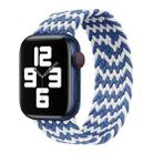 Nylon Single-turn Braided Watch Band For Apple Watch Ultra 49mm / Series 8&7 45mm / SE 2&6&SE&5&4 44mm / 3&2&1 42mm, Length:165mm (W Blue White) - 1