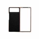 For Xiaomi Mix Fold 2 Nano Electroplating Cross Texture Genuine Leather Phone Case(Black) - 1