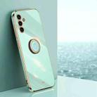 For Samsung Galaxy A13 5G XINLI Straight Edge 6D Electroplate TPU Phone Case with Ring Holder(Mint Green) - 1