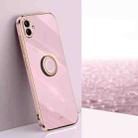 For Samsung Galaxy A04 4G XINLI Straight Edge 6D Electroplate TPU Phone Case with Ring Holder(Cherry Purple) - 1
