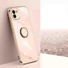 For Samsung Galaxy A03 XINLI Straight Edge 6D Electroplate TPU Phone Case with Ring Holder(Pink) - 1