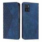 For Motorola Moto E22 / E22i Diamond Pattern Skin Feel Magnetic Leather Phone Case(Blue) - 1