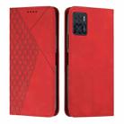 For Motorola Moto E22 / E22i Diamond Pattern Skin Feel Magnetic Leather Phone Case(Red) - 1