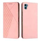 For Motorola Moto E22s 4G Diamond Pattern Skin Feel Magnetic Leather Phone Case(Rose Gold) - 1