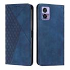 For Motorola Edge 30 Neo / Edge 30 Lite Diamond Pattern Skin Feel Magnetic Leather Phone Case(Blue) - 1