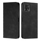 For Motorola Moto G72 Diamond Pattern Skin Feel Magnetic Leather Phone Case(Black) - 1