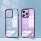 For iPhone 14 Pro Max Mirror Transparent TPU + PC Phone Case(Purple) - 1