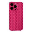 For iPhone 14 Vintage Braided Texture Skin Phone Case(Rose Red) - 1