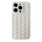 For iPhone 14 Plus Vintage Braided Texture Skin Phone Case(White) - 1