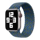 Nylon Single-turn Braided Watch Band For Apple Watch Series 8&7 41mm / SE 2&6&SE&5&4 40mm / 3&2&1 38mm, Length:145mm (Blue Green) - 1