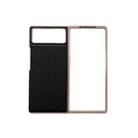 For Xiaomi Mix Fold 2 Nano Electroplating Genuine Leather Phone Case(Black) - 1