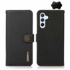 For Samsung Galaxy A54 5G KHAZNEH Custer Genuine Leather RFID Phone Case(Black) - 1