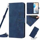 For Tecno Pova Neo 2 Skin Feel Heart Pattern Leather Phone Case with Lanyard(Blue) - 1