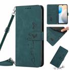 For Tecno Pova Neo 2 Skin Feel Heart Pattern Leather Phone Case with Lanyard(Green) - 1