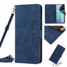 For Motorola Edge 30 Neo / Edge 30 Lite Skin Feel Heart Pattern Leather Phone Case with Lanyard(Blue) - 1