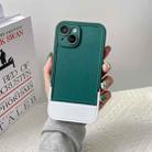 For iPhone 14 Silicone Folding Bracket Phone Case(Dark Green) - 1