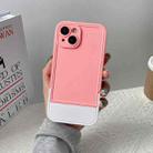 For iPhone 14 Plus Silicone Folding Bracket Phone Case(Pink) - 1