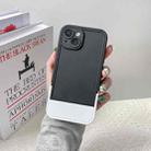 For iPhone 14 Plus Silicone Folding Bracket Phone Case(Black) - 1