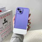 For iPhone 14 Plus Silicone Folding Bracket Phone Case(Purple) - 1