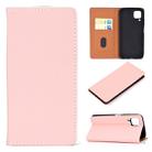 For Huawei P40 Lite Solid Color Frosted Magnetic Horizontal Flip Leather Case with Card Slots & Holder(Pink) - 1
