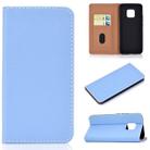 For Huawei Mate 20 Pro Solid Color Frosted Magnetic Horizontal Flip Leather Case with Card Slots & Holder(Blue) - 1
