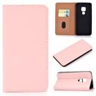 For Huawei Mate 20 Solid Color Frosted Magnetic Horizontal Flip Leather Case with Card Slots & Holder(Pink) - 1