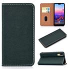 For Huawei P20 Solid Color Frosted Magnetic Horizontal Flip Leather Case with Card Slots & Holder(Green) - 1