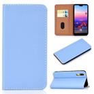 For Huawei P20 Lite Solid Color Frosted Magnetic Horizontal Flip Leather Case with Card Slots & Holder(Blue) - 1